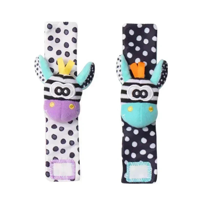 Treasured Cubs Animal Socks Wrist Strap + Rattle